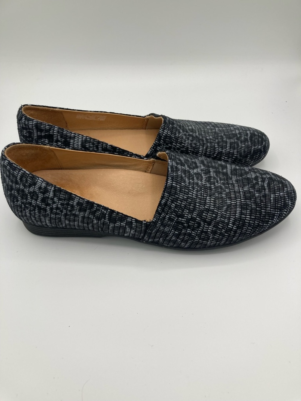 Dansko Larisa Leather Slip On Flats Gray Black Leopard Womens Size EU 40 US 9.5